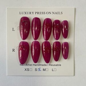 Luxury Press On Nails in Deep Red